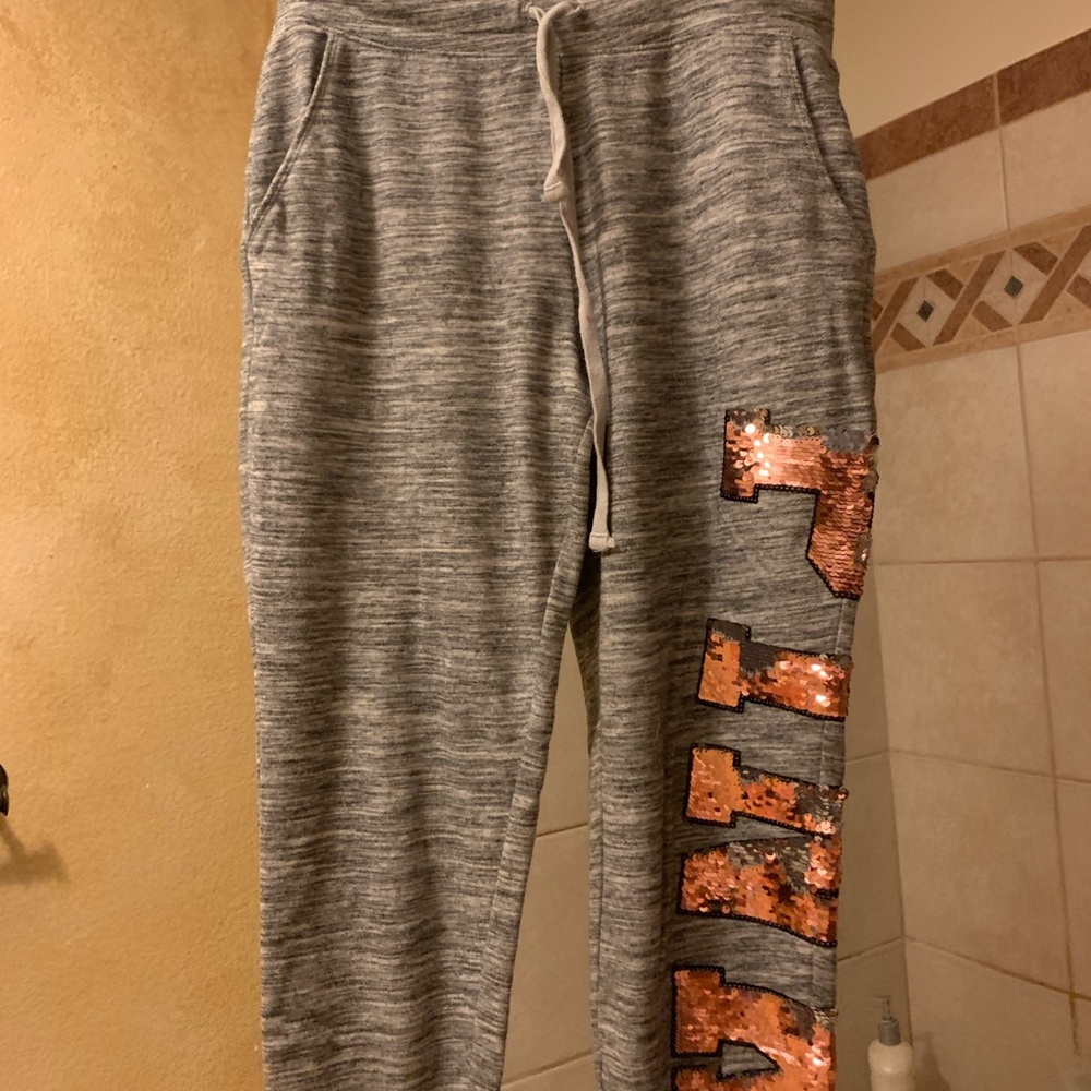 PINK gray joggers M